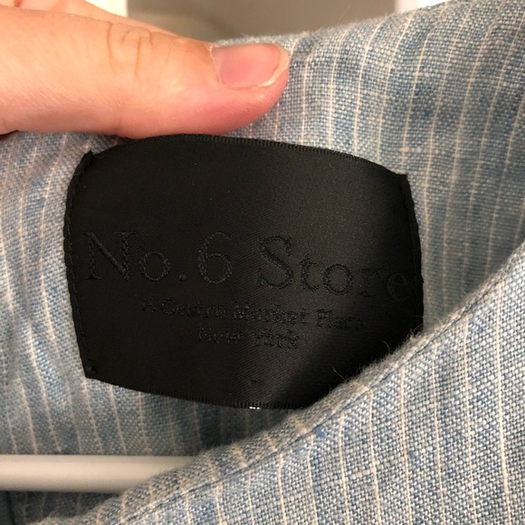 no 6 linen blue striped jumpsuit - Picture 2 of 3